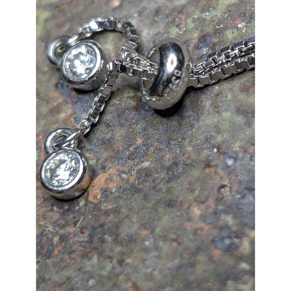 Adjustable 925 Sterling Silver Bracelet – Sparkling CZ Accents – Elegant Fit - Picture 5 of 7